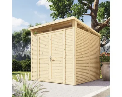 Produktbild von Gartenhaus Bertilo Woodline Pultdach mit Fußboden 226 x 240 cm natur