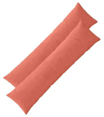 Immagine prodotto di vidaXL, 2 federe decorative, ALMELO, rosso-arancione, 40 x 145 cm, tessuto cord