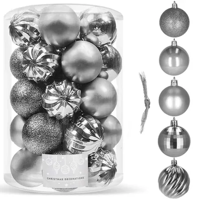 Immagine prodotto di Baubles natalizi Albero di Natale baubles natalizi 20 pezzi fino a 4 cm - grigio