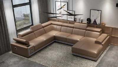 Produktbild von Wohnlandschaft Ecksofa Couch Moderne Led Linie