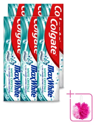 Productafbeelding van 6 x Colgate Max White Whitening Crystals tandpasta - 100 ml - Voordeelverpakking - 6 stuks