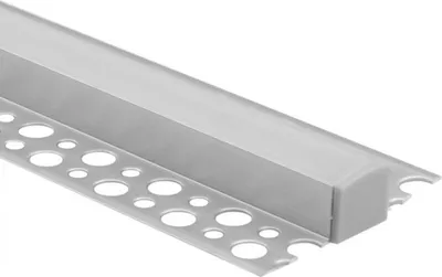 Image de Profilé LED en saillie en aluminium pour plaques de plâtre 1m avec diffuseur dépoli et embouts Ecolight