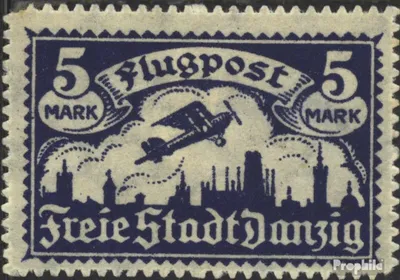 Produktbild von Briefmarken Danzig 1923 Mi 116 mit Durchstich, Zähnung evtl. fehlerhaft mit Falz Flugpost
