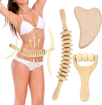 Productafbeelding van Massageroller en Gua Sha Set voor Spierontspanning en Lichaamsvorming