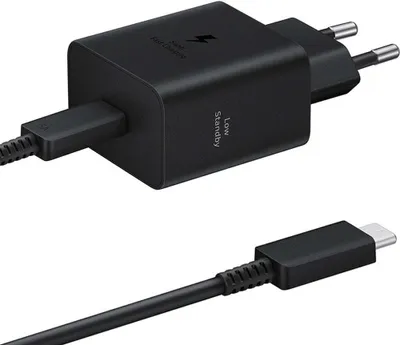 Produktbild von Samsung Schnellladedapter mit Datenkabel 45 Watt, Drinnen, AC, 20 V, 3 A, 1,8 m, Schwarz