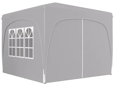 Produktbild von Faltbarer Gartenpavillon (3 x 3 m) mit verstellbarer H?he, UPF50+ Sonnenschutz und Tragetasche, Hellgrau
