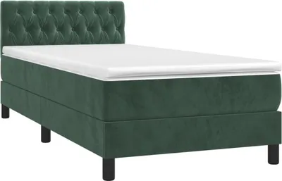 Produktbild von vidaXL Boxspringbett mit Matratze Dunkelgrün 90x190 cm Samt
