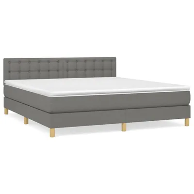 Obrázek produktu pro vidaXL Postel Boxspring s matrací Tmavě šedá 180x200 cm Látka