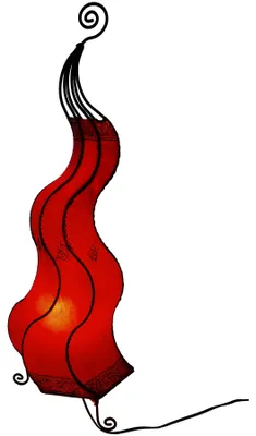 Immagine prodotto di Lampada orientale lampada all'henné lampada marocchina in pelle lampada da tavolo lampada da terra mogador fiore ruota 80 cm, rosso