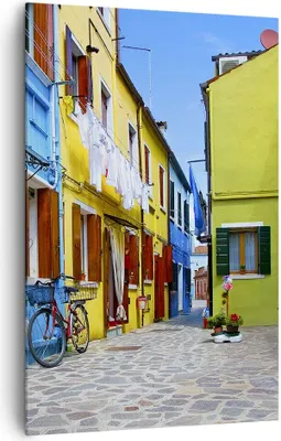 Produktbild von Bild auf Leinwand - Leinwandbild - Einteilig - Sonne Tag Fahrrad Straße - 80x120cm - Wand Bild - Wanddeko - Wandbilder - Leinwanddruck - Wanddekoration - Leinwand bilder - Wandbild - PA80x120-2614