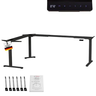 Produktbild von Albatros LIFT L7B Gestell für Eckschreibtisch Höhenverstellbar Elektrisch schwarz - Winkelschreibtisch Memoryfunktion - Schreibtischgestell Höhenverstellbar, Stufenlos
