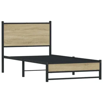 Obrázek produktu pro vidaXL Kovová postel bez matrace Sonoma dub 80x200 cm