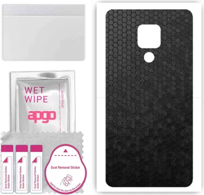 Produktbild von apgo Rückseite Schutzfolie, Skin, kompatibel mit Huawei Mate 20 X, Hinten Displayschutzfolie aus Vinylfolie, kratzfest, einfache Montage - Schwarze Honigwabe