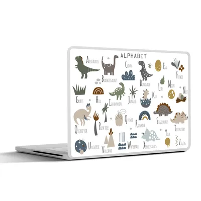 Produktbild von MuchoWow® Laptop Aufkleber Sticker Cover Kinderzimmer - Buchstaben - Dinosaurier - Jungen - Mädchen - Kinder 40x30 cm - Laptop Dekoration - Selbstklebend
