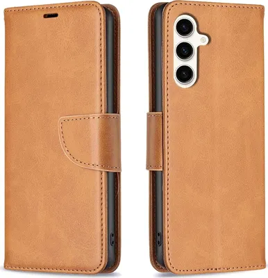 Produktbild von Mobigear Excellent  Samsung Galaxy S24 FE Hülle Klapphülle Geldbörse - Cognac