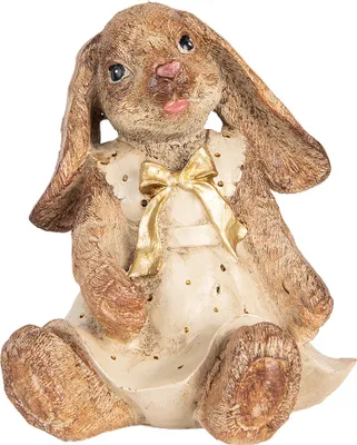 Produktbild von Clayre & Eef Dekorationsfigur Kaninchen 16x14x18 cm Braun Beige Kunststoff