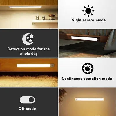 Zdjęcie produktu dla Czujnik ruchu do szafy - biały - 30 cm - Bezprzewodowa lampka LED z akumulatorem - do szafy i przedpokoju