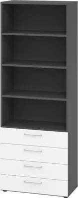 Produktbild von bümö smart Schubladen Regal - 4 Schübe - Nachbildung: Graphit/Weiß