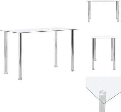 Produktbild von vidaXL Esstisch Transparent 120 x 60 x 75 cm Hartglas -  Esstische