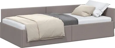 Produktbild von vidaXL Eckbettgestell mit Kopfteil Taupe 90 cm x 200 cm Stoff