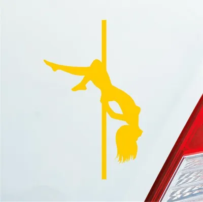 Produktbild von Auto Aufkleber Sexy Girl Mädchen Tanzen Poledance Strip GoGo Pin Up 12x7 cm Gelb Sticker Heckscheibenaufkleber