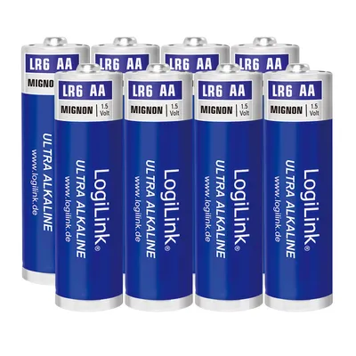 Produktbild von LogiLink LR6F8, Einwegbatterie, AA, Alkali, 1,5 V, 8 Stück(e), 1700 mAh