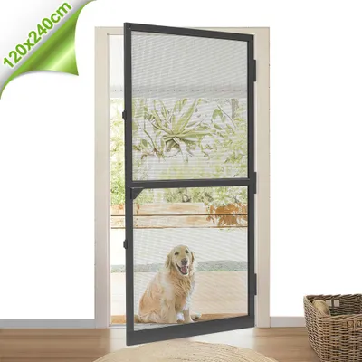 Obrázek produktu pro UISEBRT 120x240cm Síť proti hmyzu Ochrana proti hmyzu Dveře Hliníkový rám Síť proti komárům Síť Magnet Balkonové dveře Černá