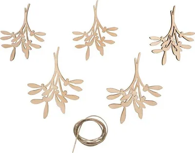 Obrázok produktu pre Drevené dekorácie na zavesenie, 8–10 cm – 5 vetvičiek