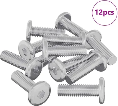 Zdjęcie produktu dla vidaXL Śruba 12 szt. srebrna 8 x 25 mm stalowa