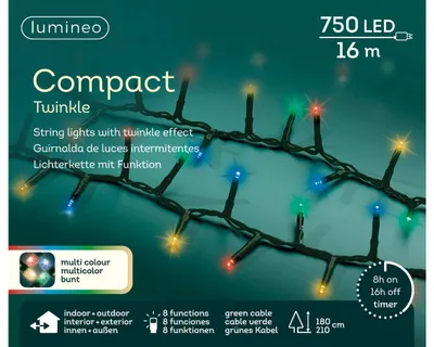Produktbild von LED Compact Beleuchtung Twinkle Effekt Outdoor L.1600cm 750L grün bunt