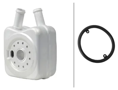 Immagine prodotto di Radiatore di raffreddamento dell'olio, raffreddato a liquido, con guarnizioni HELLA, compatibile con, tra gli altri, modelli AUDI A4