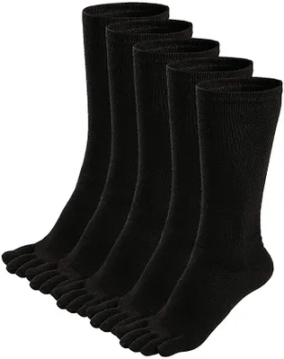 Produktbild von Zehensocken Herren Baumwolle Fünf Finger Socken Männer Socken mit Zehen für Sport Laufende, EU 39-45, 3/5 Paare