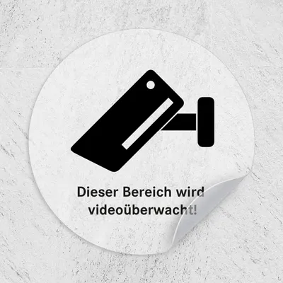 Produktbild von iSecur Aufkleber Toilette WC Videoüberwacht I Ø 9 cm matt transparent klar I Folie selbstklebend I hin664