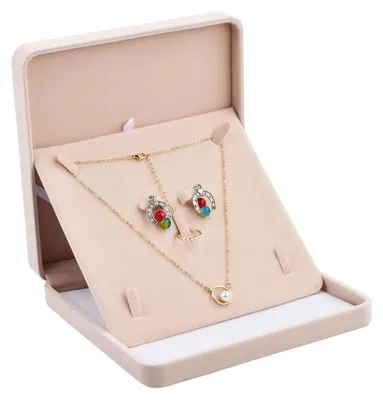 Image de Boîte à bijoux en velours pour femmes - Rose
