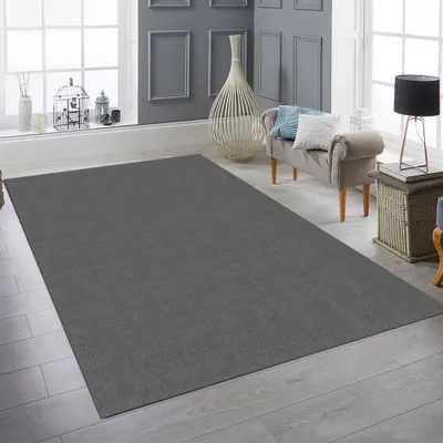 Produktbild von Teppich Weich Waschbar Einfarbig Modern & Pflegeleicht für Wohnräume in Anthrazit Größe - 200 x 280 cm