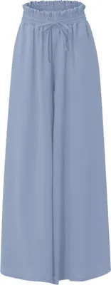 Produktbild von MorFansi Damen Breites Bein Hose Sommer Hohe Waist Plissee Hosen Leicht Hosenrock Sommerhose Freizeithose, Hellblau, S