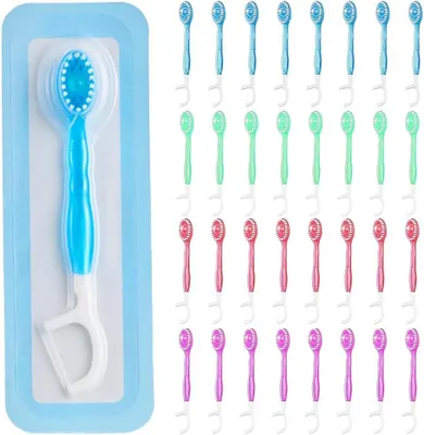 Produktbild von Einweg Zahnbürste 32 Stück, 5-in-1 Set mit Zahnpasta, für Reisen