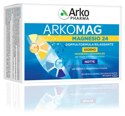 Produktbild von ARKOMAG MAGNESIO 24 STUNDEN TAGES- UND NACHTSCHUTZ, 60 Kapseln