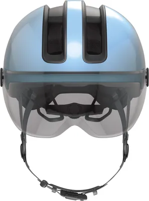 Image de Casque de ville ABUS HUD-Y ACE - casque de vélo stylé avec visière et feu arrière LED magnétique et rechargeable - pour femmes et hommes - bleu, taille S (51-55 cm)