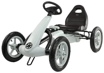 Go-Kart ab 5 Jahren, verstellbarer Sitz, 30 cm Räder, grau