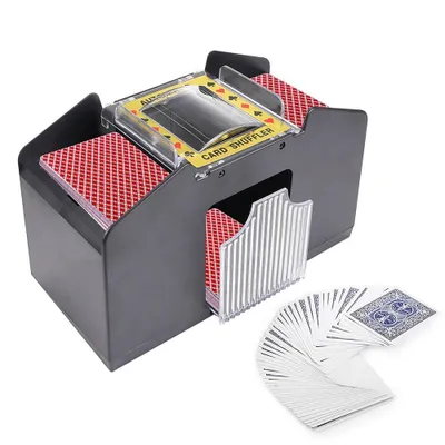 Produktbild von 4 Decks Automatischer Kartenmischer, Elektrische Kartenmischmaschine, Automatischer Spielkarten Mischmaschine, für UNO, Poker, Blackjack