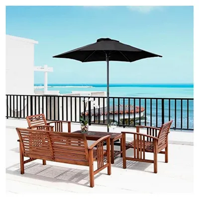 Produktbild von Sonnenschirm Ø196 cm, sechseckig, stabiler Balkonschirm für Strand und Garten