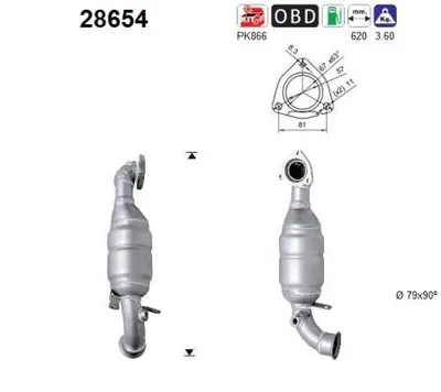 Produktbild von AS Katalysator Kat für MINI Schrägheck (R56) 28654