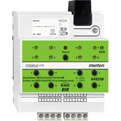 Produktbild von MERTEN 649208 Schaltaktor REG-K/8x230/10 lichtgrau 8fach