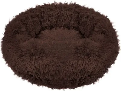 Produktbild von Plüsch Hundebett Katzenbett Hundekissen Hundekorb Schlafplatz Ø 80 cm - Braun