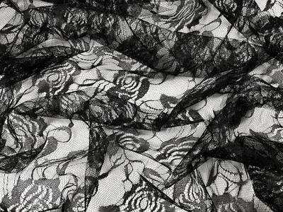 Produktbild von Spitze Stoff Meterware ca. 160 cm Breite, Schwarz