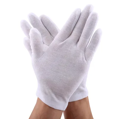 Obrázok produktu pre Biele pracovné rukavice, biele pracovné rukavice, bavlnené rukavice, biele bavlnené rukavice, biele kontrolné rukavice