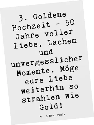 Produktbild von Mr. & Mrs. Panda Grußkarte Spruch 50. Hochzeitstag - Weiß - Geschenk, Heiraten, Heirat, Postkarte, Postkarten, Lachen, besondere Anlässe, Fotokarte, Geschenke, Engagement