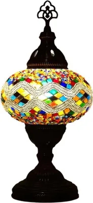 Image de Lampe de table Oosterse Mozaïek (lampe turque) Ø 13 cm, fabriquée à la main, hauteur 36 cm, pour ampoule E14 jusqu'à 40 watts