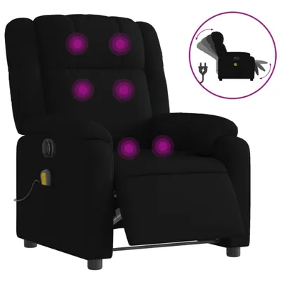 Image de vidaXL Fauteuil de massage électrique noir tissu